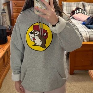 Buc-ees grey graphic hoodie